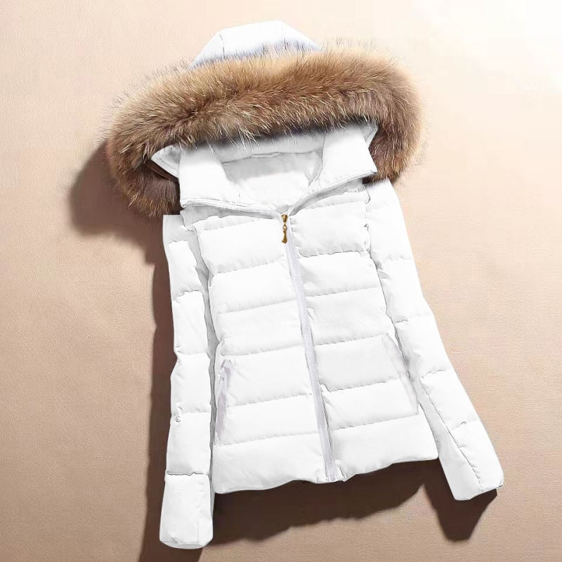 RiversJacket I Wintermantel mit Fellimitatkragen für Frauen