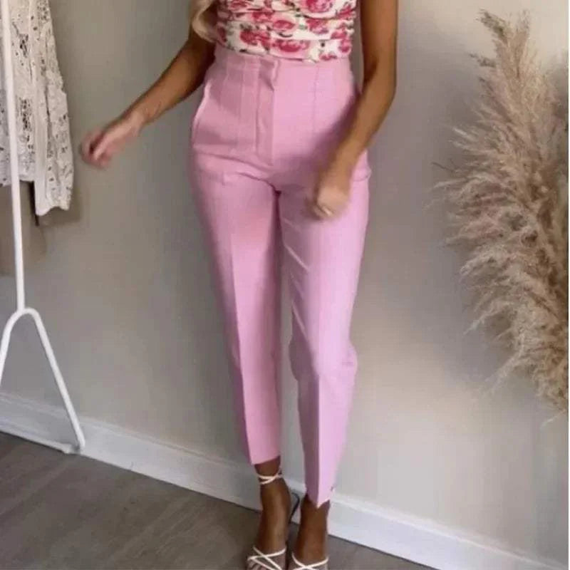 Damenhose - Elegant - Hohe Taille, atmungsactivees Material - Perfekt für legere und formelle Anlässe