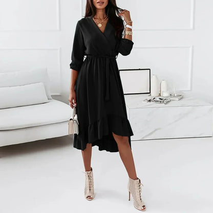 Aurelia - Schönes langärmeliges Wickelkleid