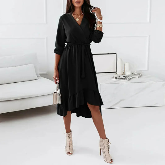 Aurelia - Schönes langärmeliges Wickelkleid