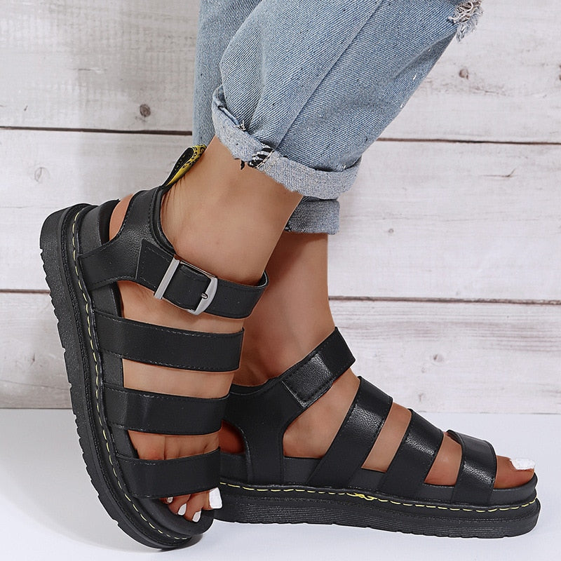 Elegante flache Gladiatorensandalen - Everlee