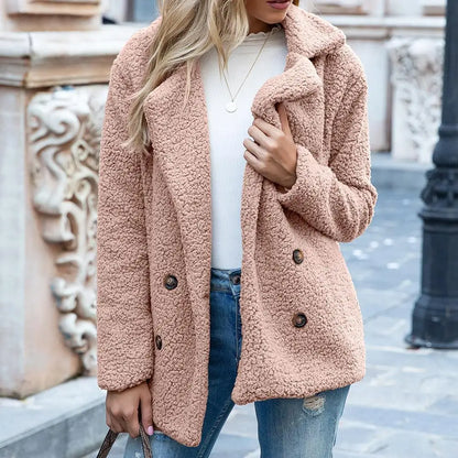 Kurze Teddyjacke | Braun - Flauschig und trendig