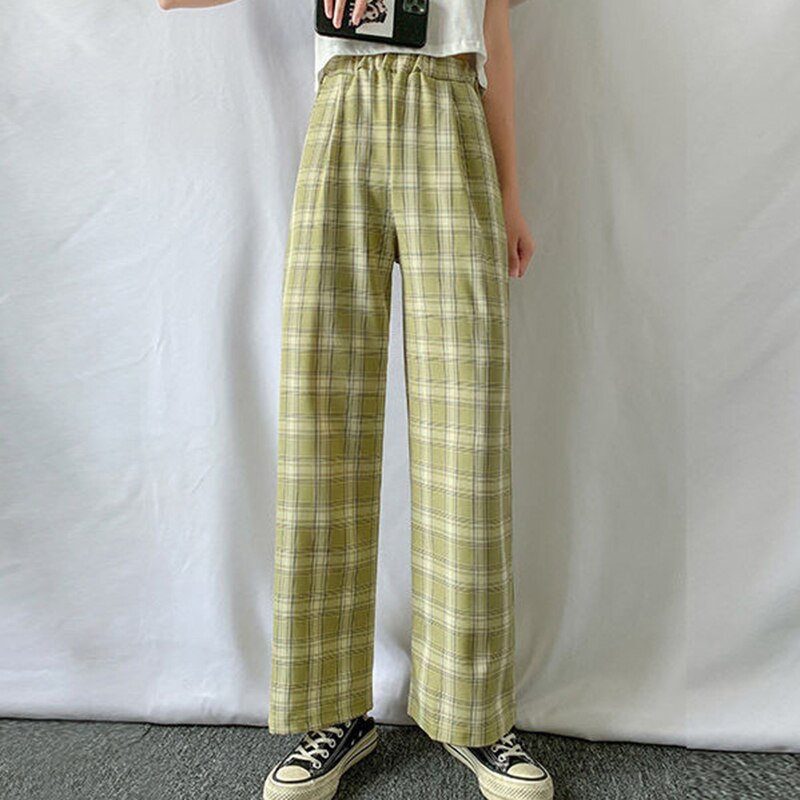 Paola-Hose - Karierte Damenhose mit hohem Bund für einen trendigen und lässigen Look