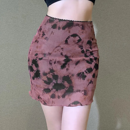 Nadia - Trendiger Overlay-Minirock mit abstraktem Print