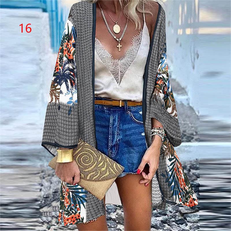 Bohemian Floral Bluse Lässig Lose Strand