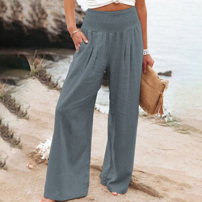 Hose mit weitem Bein und hoher Taille