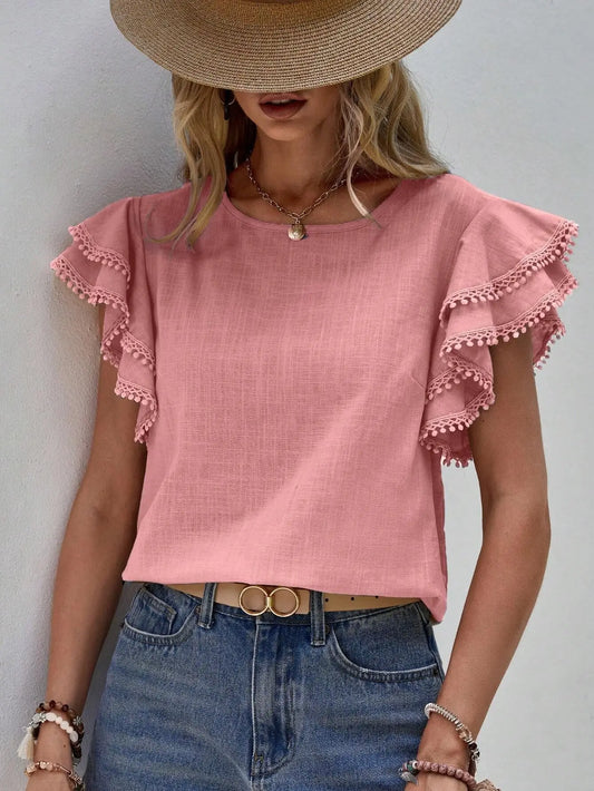 Camillia - Feminine Bluse mit gerafften Ärmeln