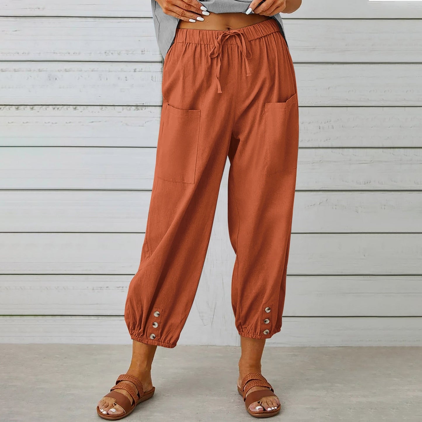 Elda-Hose - Caprihose aus Leinen für Damen für lässigen Komfort im lockeren Stil