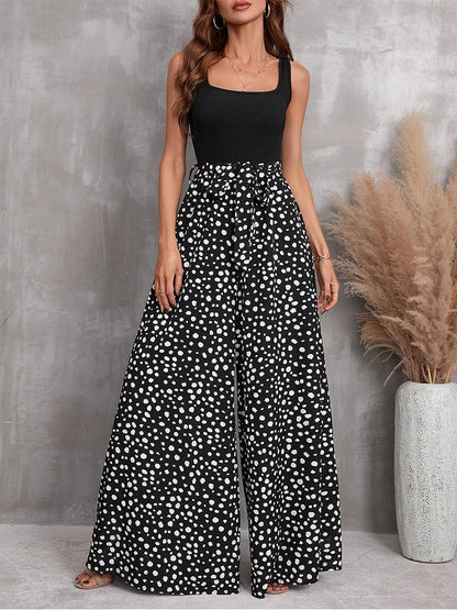 Camille - Jumpsuit mit weitem Bein und Polka-Dot-Druck