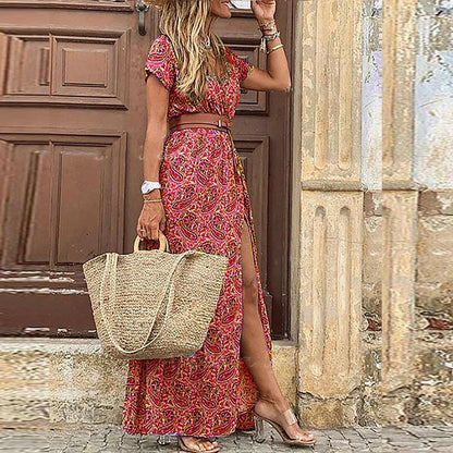 Elegantes Bohemian-Kleid mit kostenlosem Gürtel