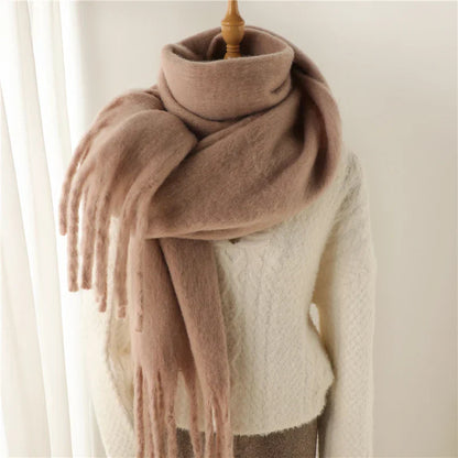 Velucci | Kaschmir Warmer Winterschal mit großen Quasten