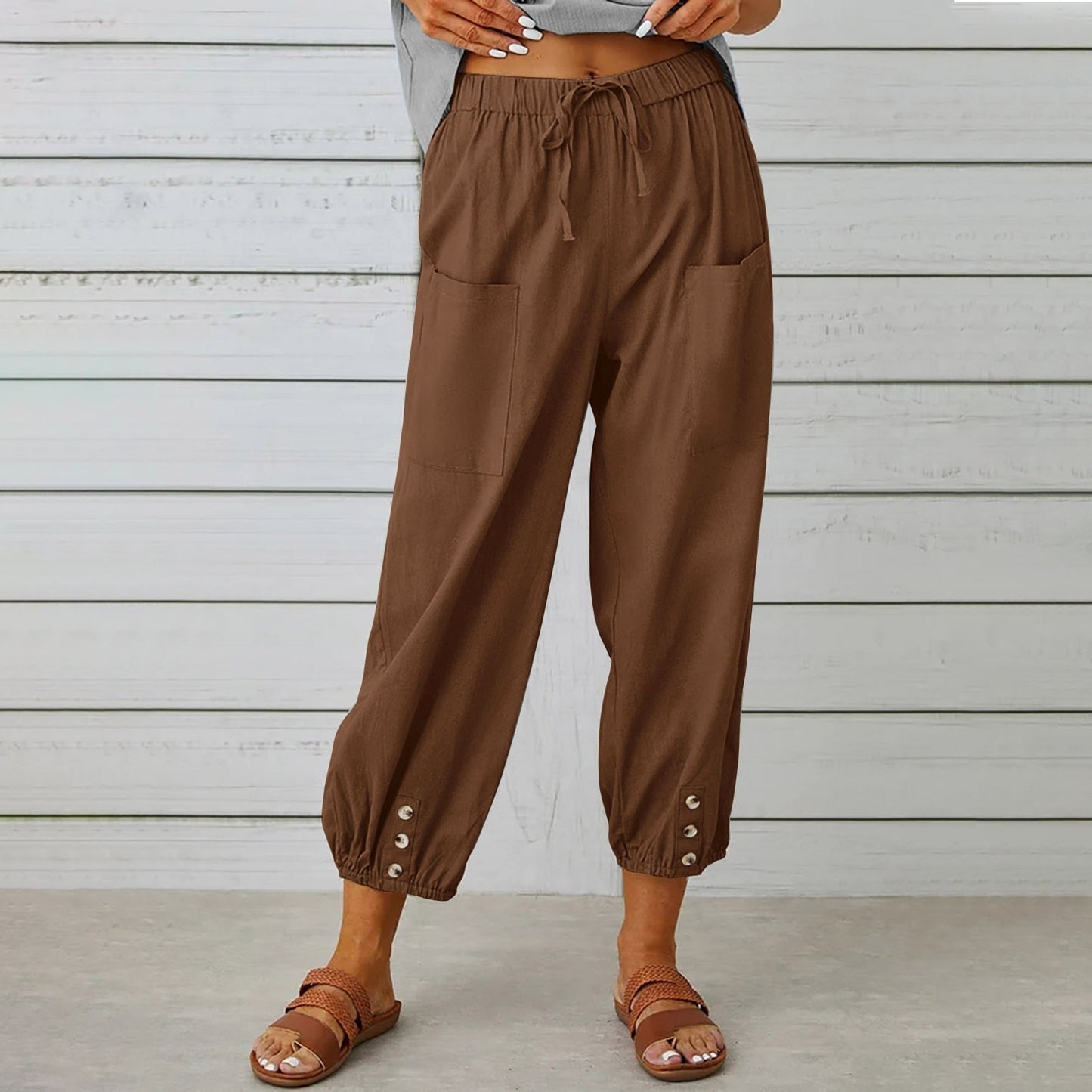Elda-Hose - Caprihose aus Leinen für Damen für lässigen Komfort im lockeren Stil