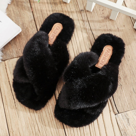 Flauschige Hausschuhe | Schwarz - Weich und bequem - Ideal für den Hausgebrauch