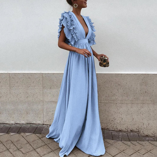 Eva | Elegantes Kleid mit gerüschten Ärmeln