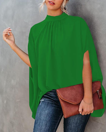 Elegante, locker sitzende Bluse mit Fledermausärmeln für den Sommer | Casual Fashion Streetwear Top