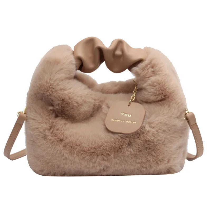 Flauschige Crossbody-Tasche für Frauen