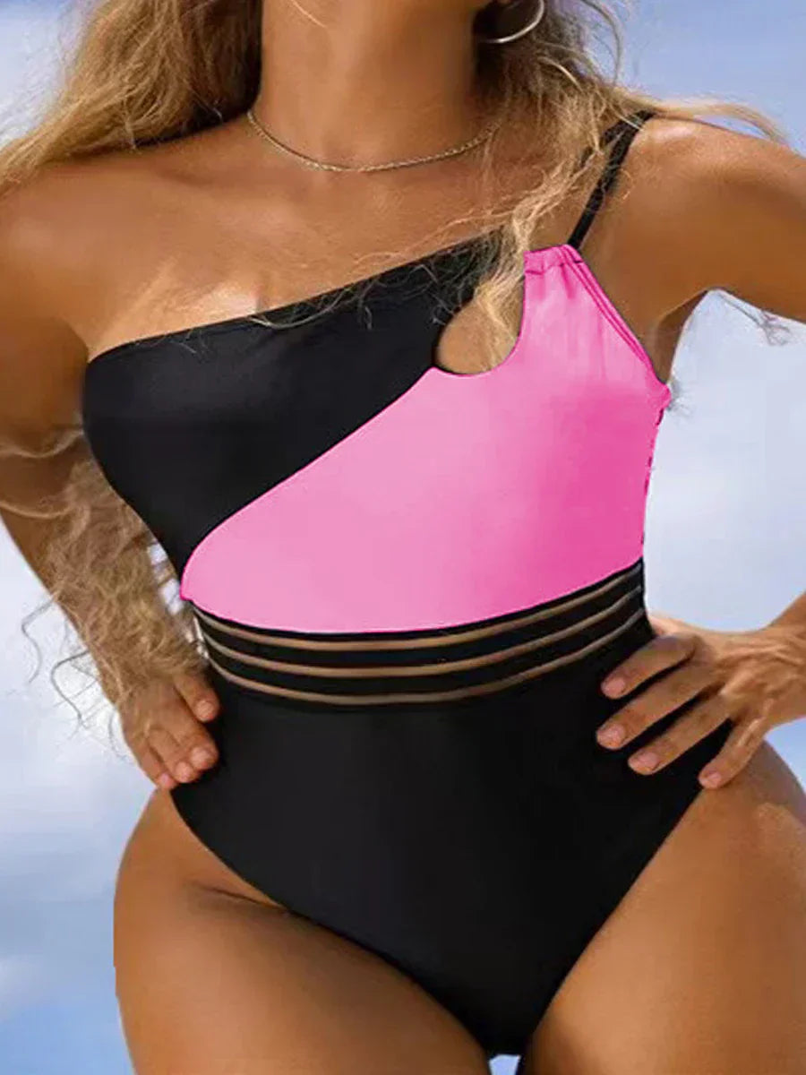 Bikini-Badebekleidung für Frauen Stoff-Panel-Patchwork-Body