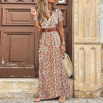 Elegantes Bohemian-Kleid mit kostenlosem Gürtel