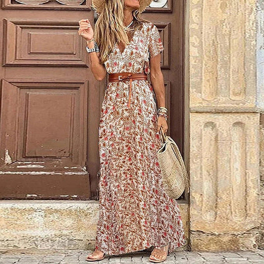 Elegantes Bohemian-Kleid mit kostenlosem Gürtel