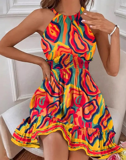 Agnes - Sexy ärmelloses Freizeitkleid im Neckholder-Stil