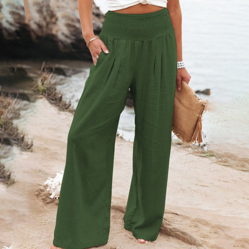 Hose mit weitem Bein und hoher Taille