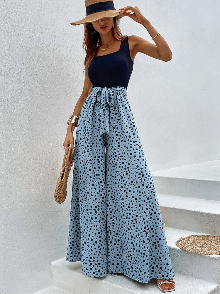 Camille - Jumpsuit mit weitem Bein und Polka-Dot-Druck