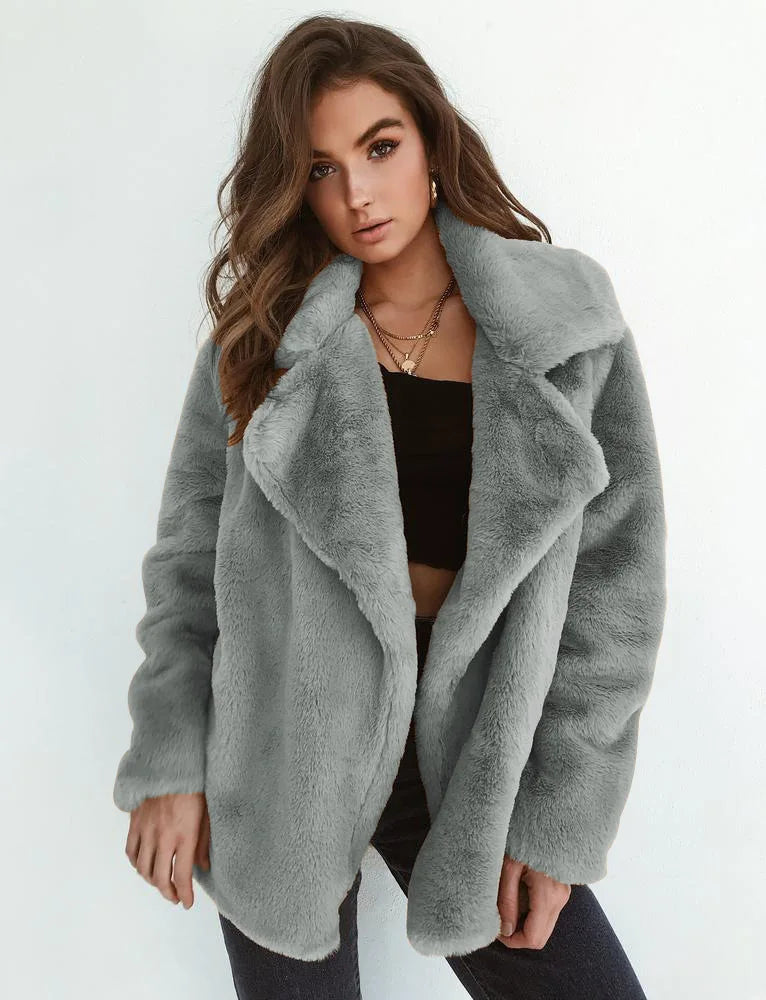 Talia - warmer Plüsch-Teddy-Mantel