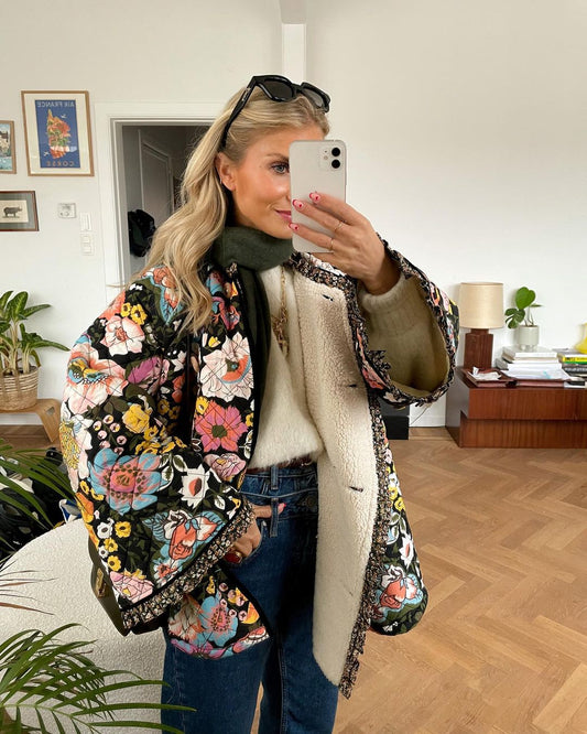 Florra - Übergroße geblümte Jacke für Frauen