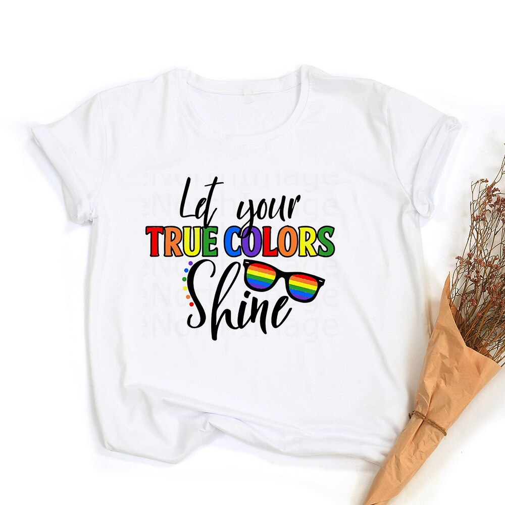 Frieden Liebe Gleichheit Regenbogen Grafik T-Shirt | LGBT Stolz Retro Sommer Top