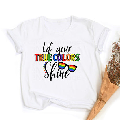 Frieden Liebe Gleichheit Regenbogen Grafik T-Shirt | LGBT Stolz Retro Sommer Top