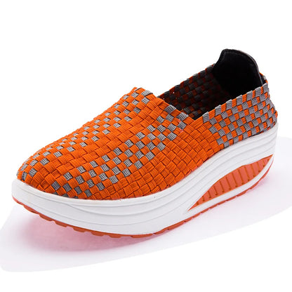 Gewebte Plateau-Sneakers