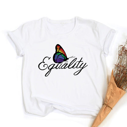 Frieden Liebe Gleichheit Regenbogen Grafik T-Shirt | LGBT Stolz Retro Sommer Top