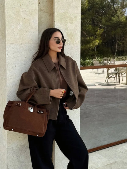 Sadie - Vintage-Jacke mit Reißverschluss und Kurzarm