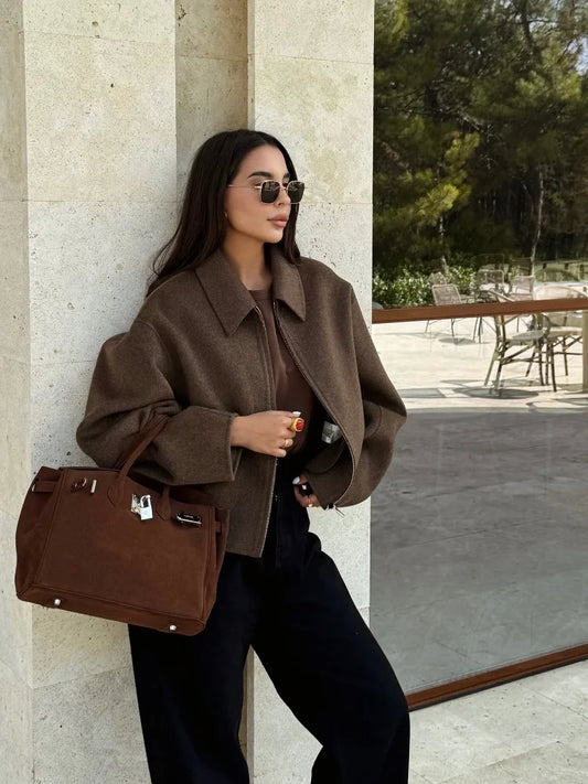 Sadie - Vintage-Jacke mit Reißverschluss und Kurzarm