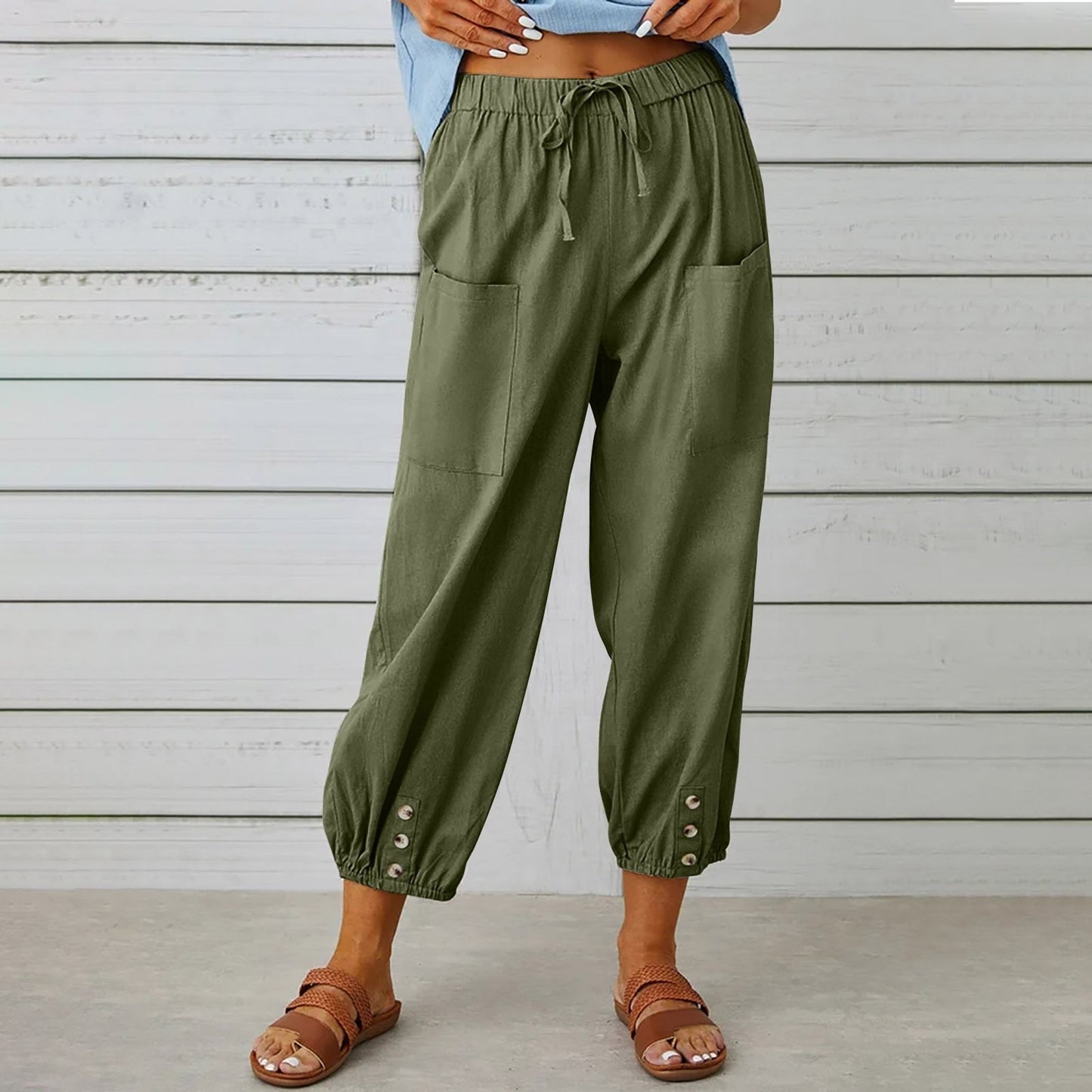 Elda-Hose - Caprihose aus Leinen für Damen für lässigen Komfort im lockeren Stil