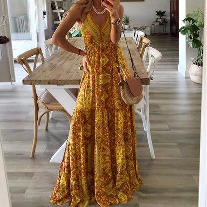 Harriet - Maxikleid mit Boho-Print