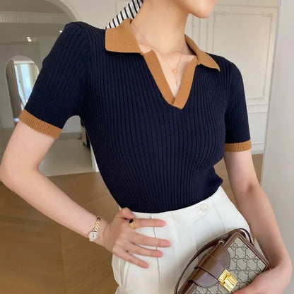 Tarmila Top | Lässiges Strick-Top mit V-Ausschnitt