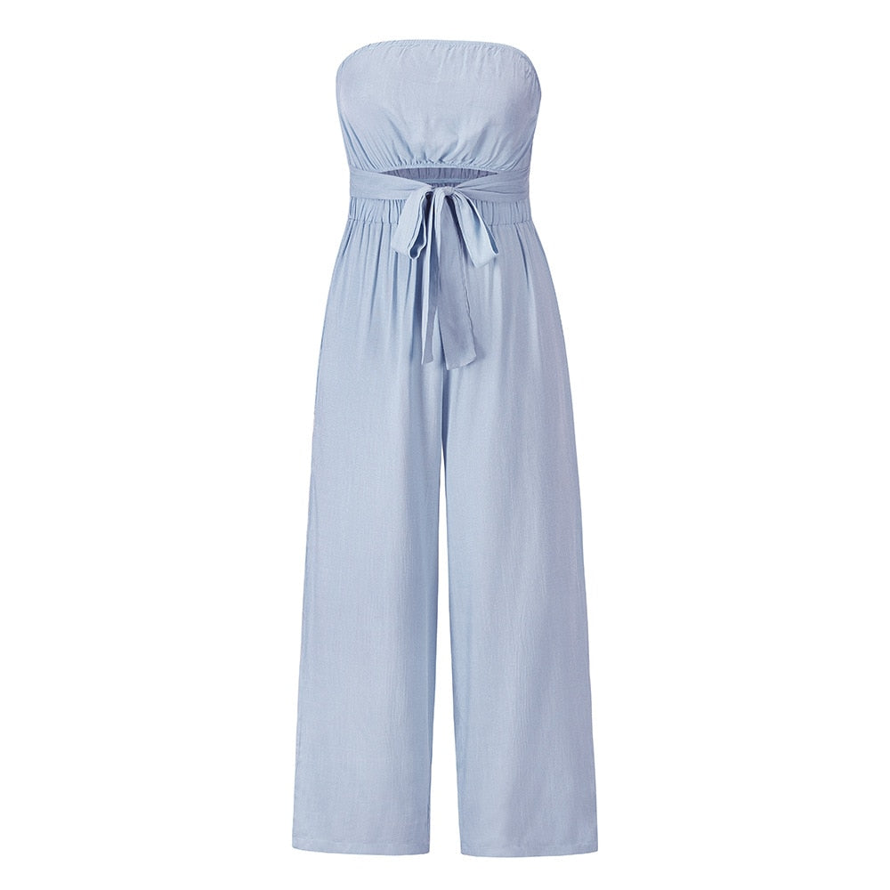 Trägerloser Jumpsuit mit weitem Bein | Sommer 2024 Chic Romper | Sexy Slim Fit
