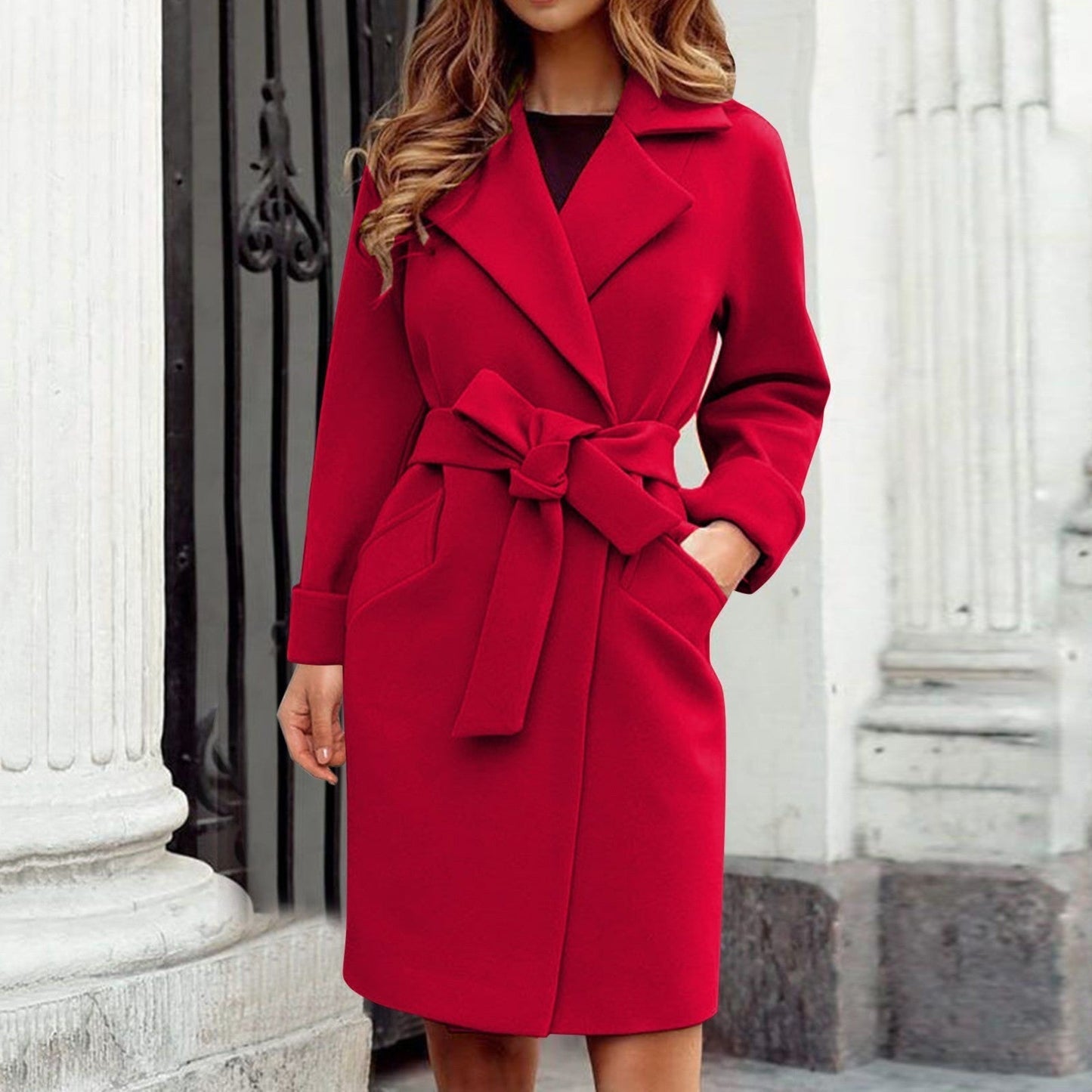 Trenchcoat Wintermantel mit Knopfleiste in bunten Farben - Hailey