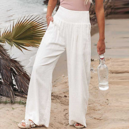Hose mit weitem Bein und hoher Taille