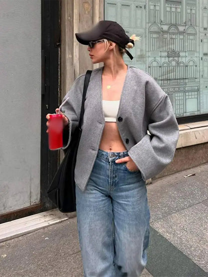 Sadie - Vintage-Jacke mit Reißverschluss und Kurzarm