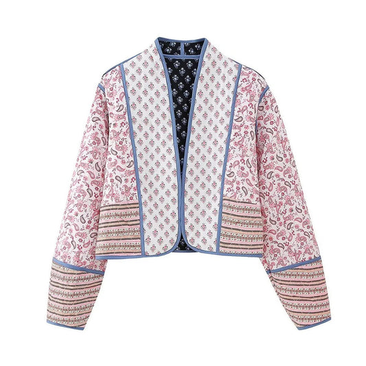 Retro-Jacke mit floralem Muster