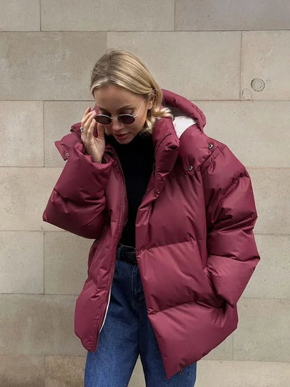 Gemütlich-schicke Oversized-Pufferjacke für Damen