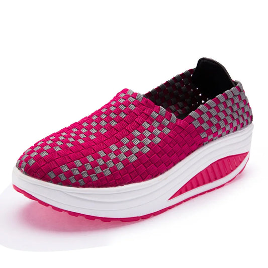 Gewebte Plateau-Sneakers