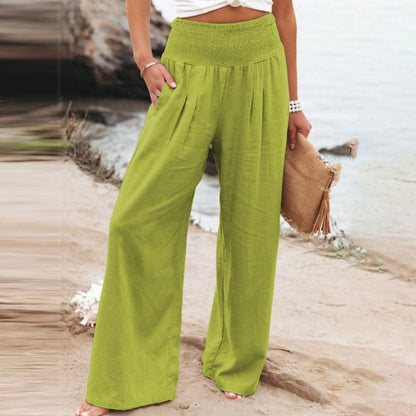 Hose mit weitem Bein und hoher Taille
