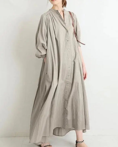 Heather - Hemdkleid vintage langarm