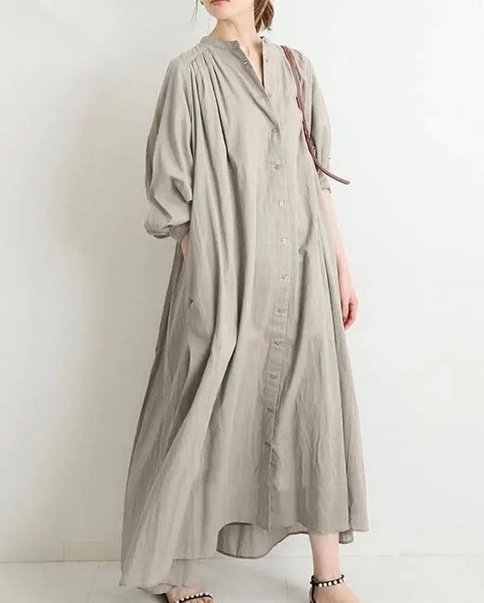 Heather - Hemdkleid vintage langarm