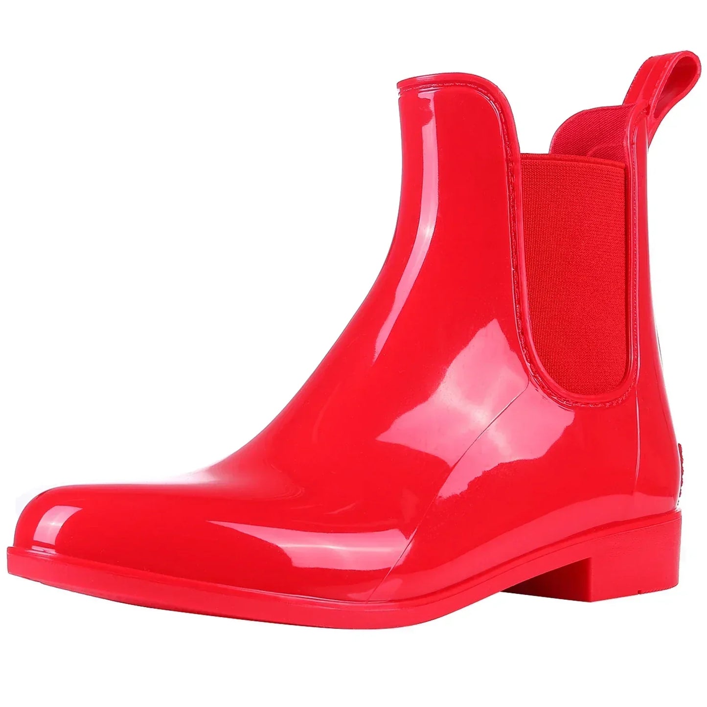 Stilvolle glänzende wasserdichte Stiefel
