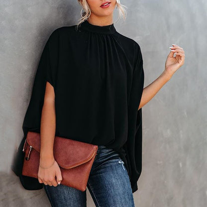 Elegante, locker sitzende Bluse mit Fledermausärmeln für den Sommer | Casual Fashion Streetwear Top