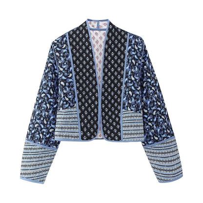 Retro-Jacke mit floralem Muster